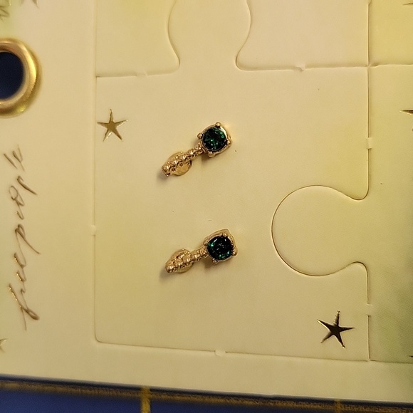 Free People Gold and Green Earring Set of 4 Pairs - Picture 3 of 6